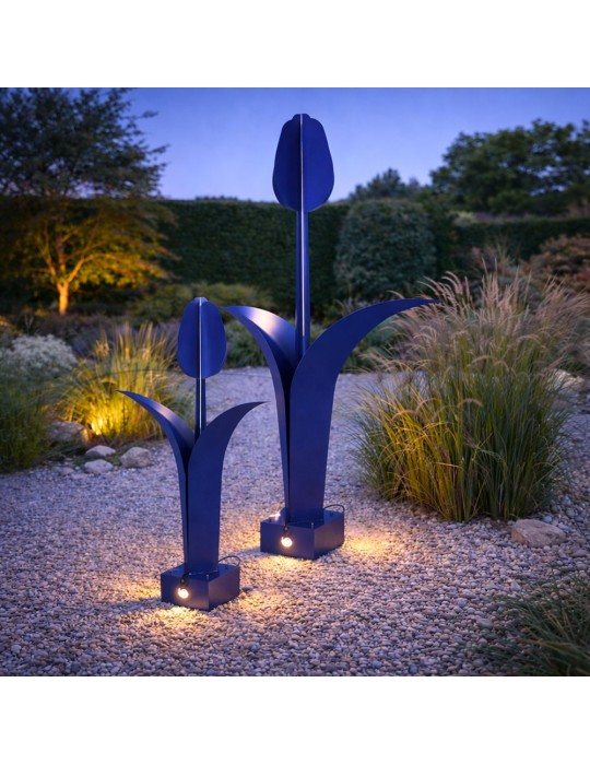 Sculpture métal avec LED - Tulipe
