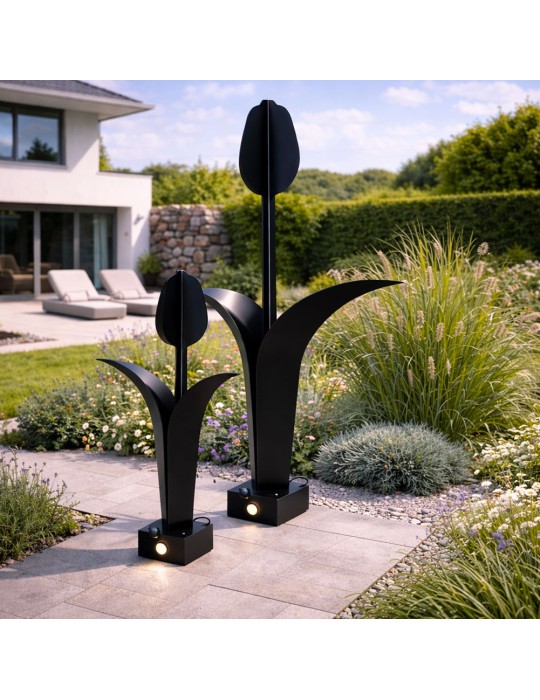 Sculpture métal avec LED - Tulipe