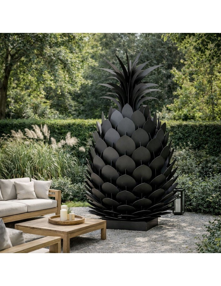 Sculpture métal avec LED - Ananas