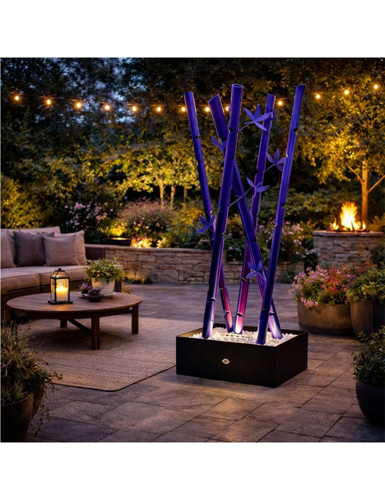 Sculpture métal avec LED - Bambou