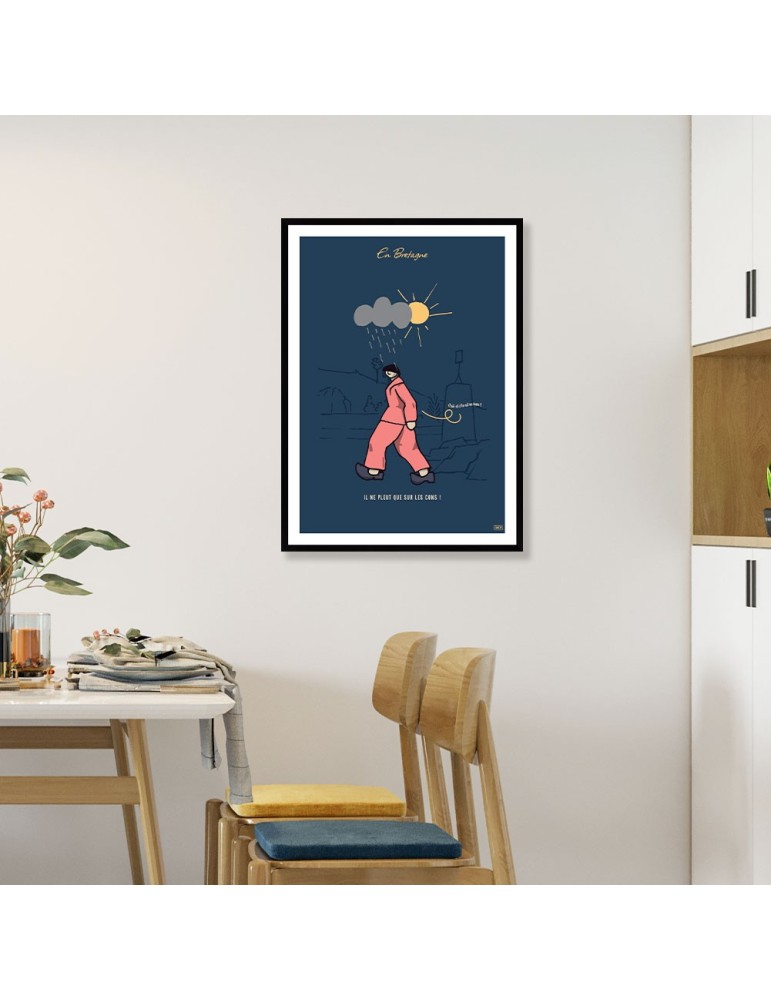 Pluie Con – Poster affiche – image encadrée