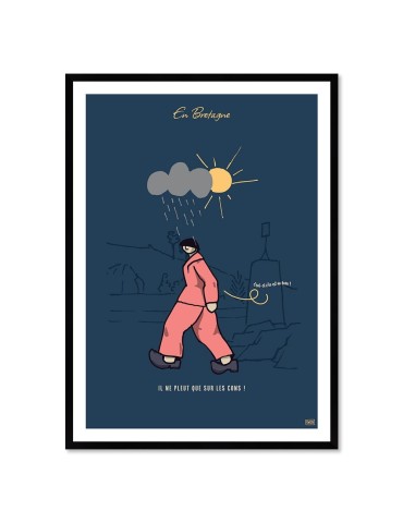 Pluie Con – Poster affiche – image encadrée