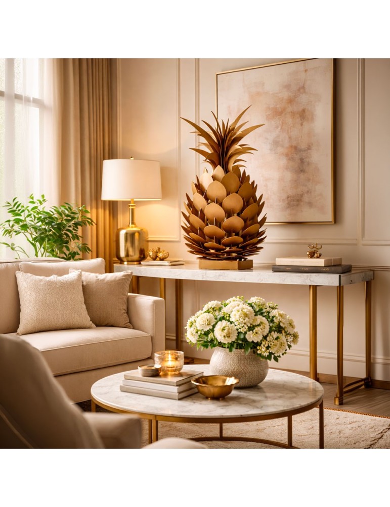 Sculpture métal avec LED - Ananas