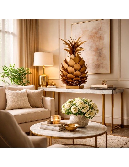 Sculpture métal avec LED - Ananas