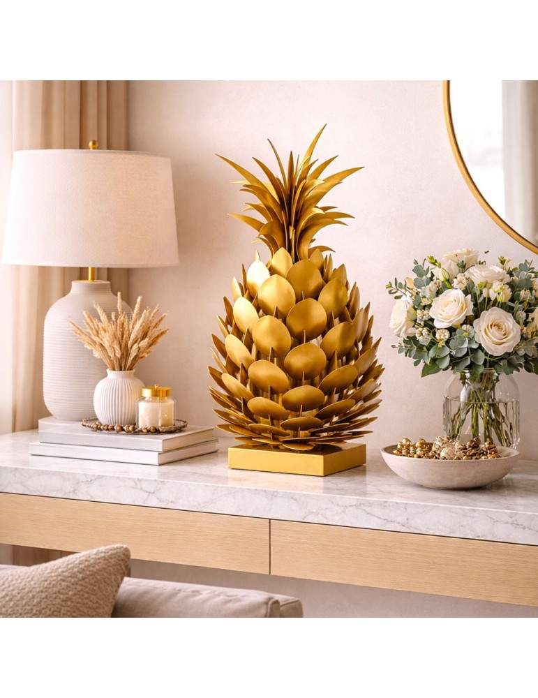 Sculpture métal avec LED - Ananas