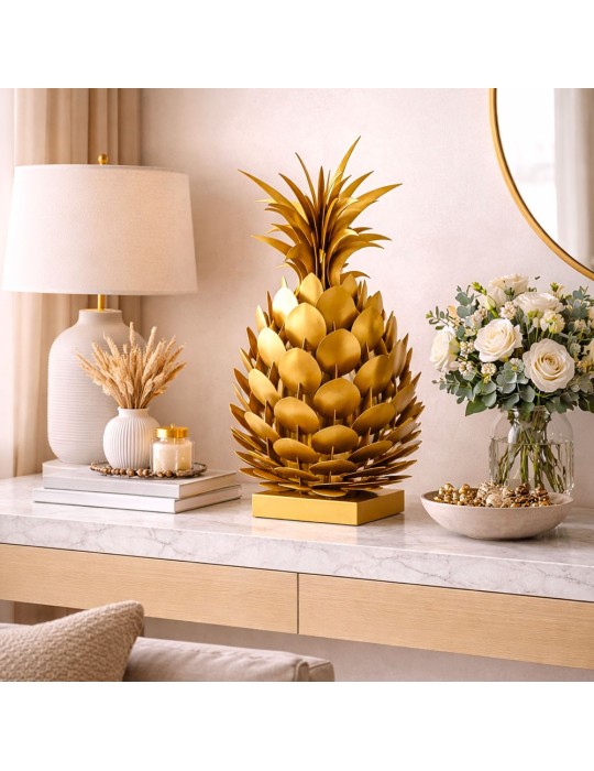 Sculpture métal avec LED - Ananas