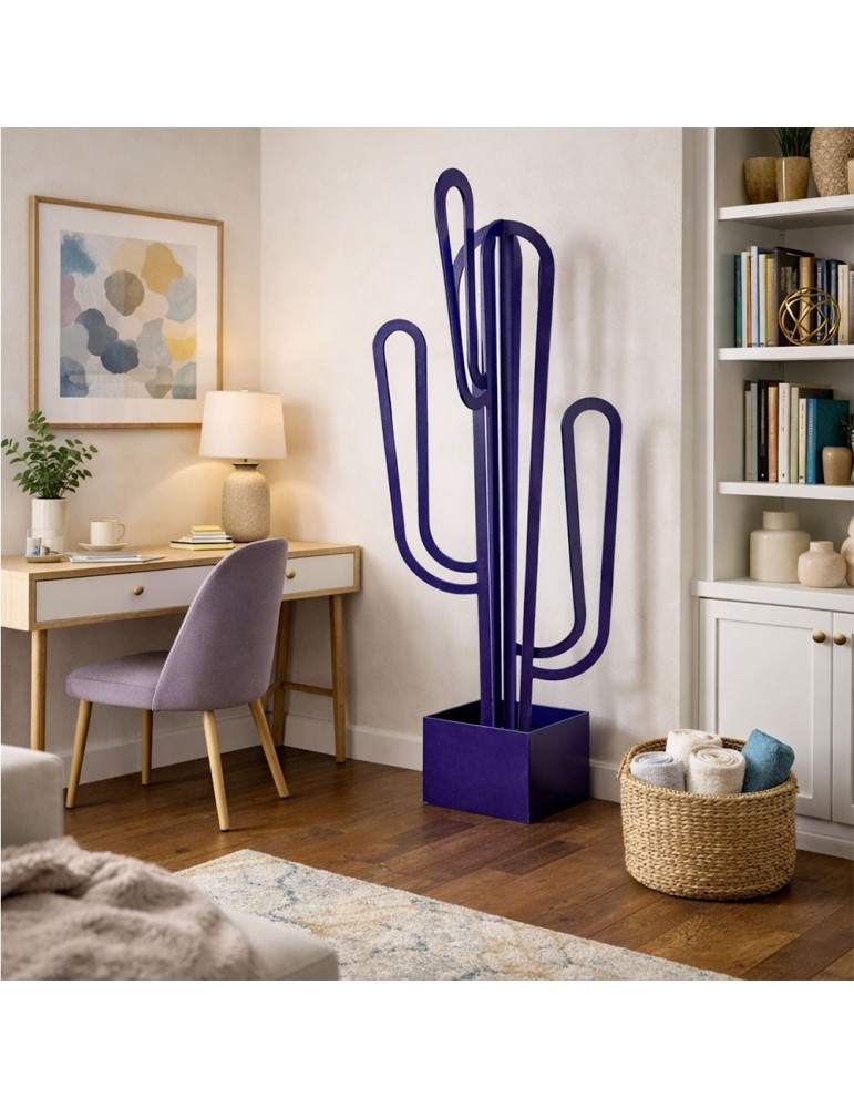 Sculpture métal avec LED - Cactus ouvert