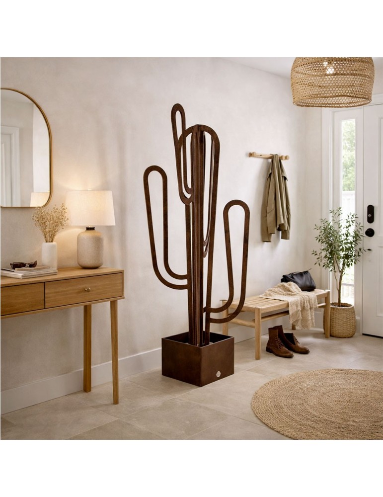 Sculpture métal avec LED - Cactus ouvert