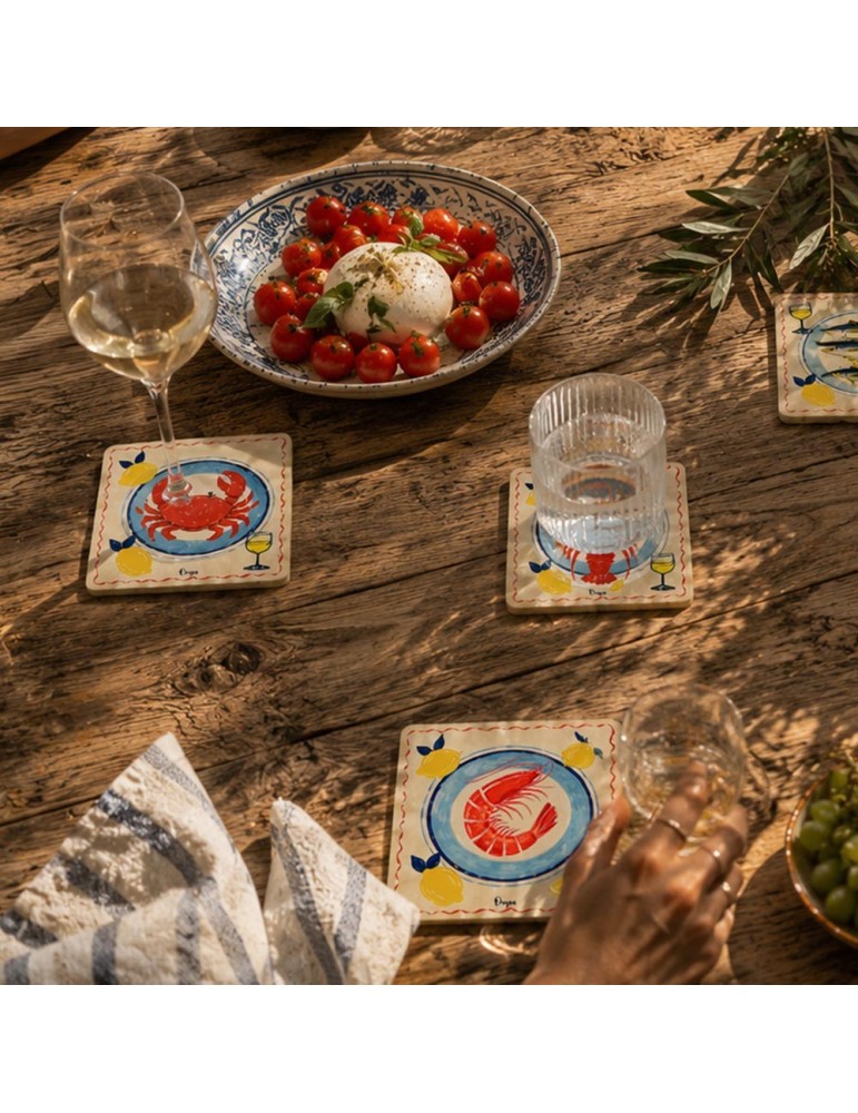 Lot de 6 sous-verres - Orya - collection Saveurs du large