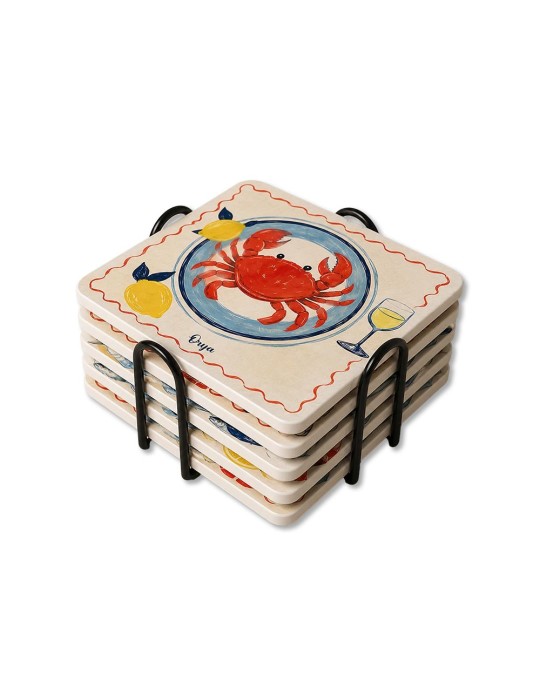 Lot de 6 sous-verres - Orya - collection Saveurs du large