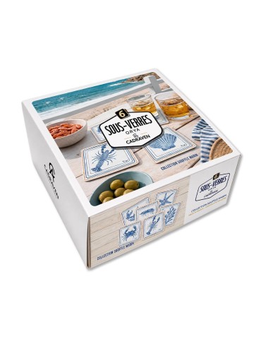 Lot de 6 sous-verres - Orya - collection Souffle marin