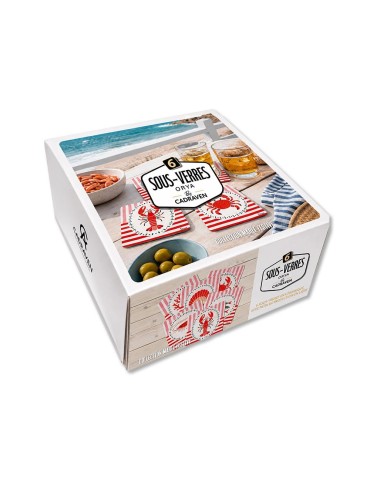 Lot de 6 sous-verres - Orya - collection Marée festive