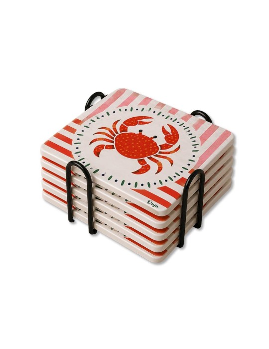 Lot de 6 sous-verres - Orya - collection Marée festive