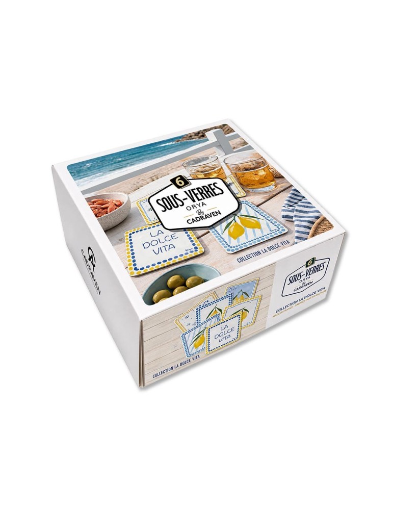 Lot de 6 sous-verres - Orya - collection La Dolce Vita
