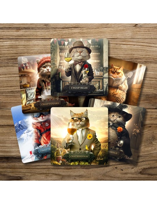 Lot de 6 sous-verres - Binet - collection Chats
