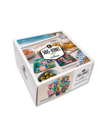 Lot de 6 sous-verres - Orya - collection Riviera Pop
