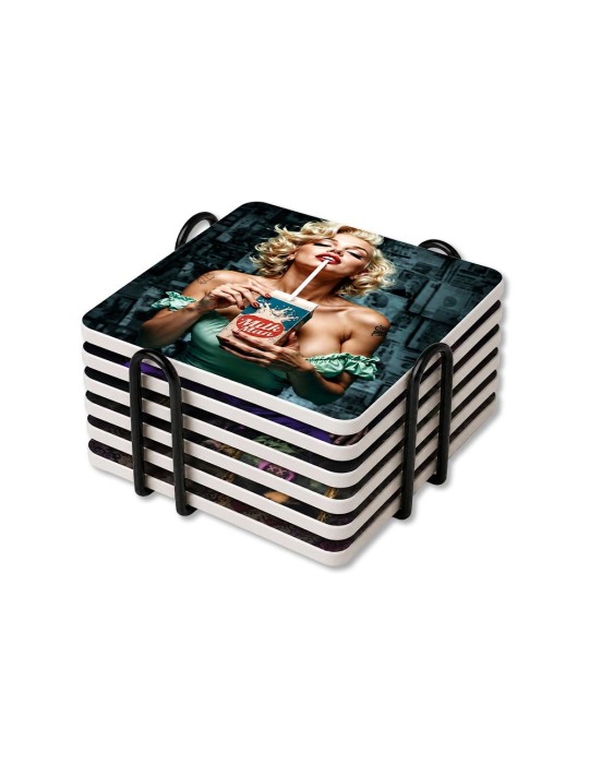 Lot de 6 sous-verres - Granger - collection Crazy World