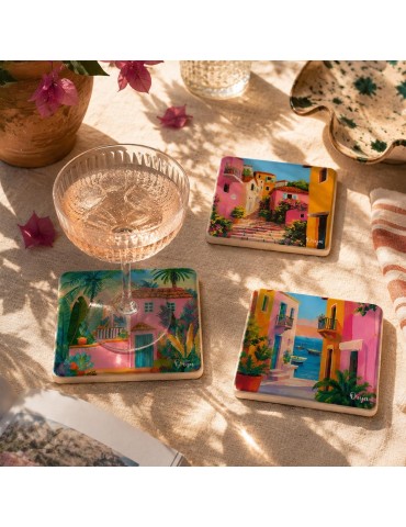 Lot de 6 sous-verres - Orya - collection Riviera Pop 2