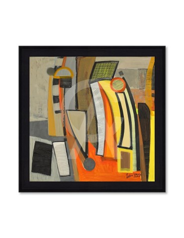 Abstrait orange et noir 1 – Martine Gonnin