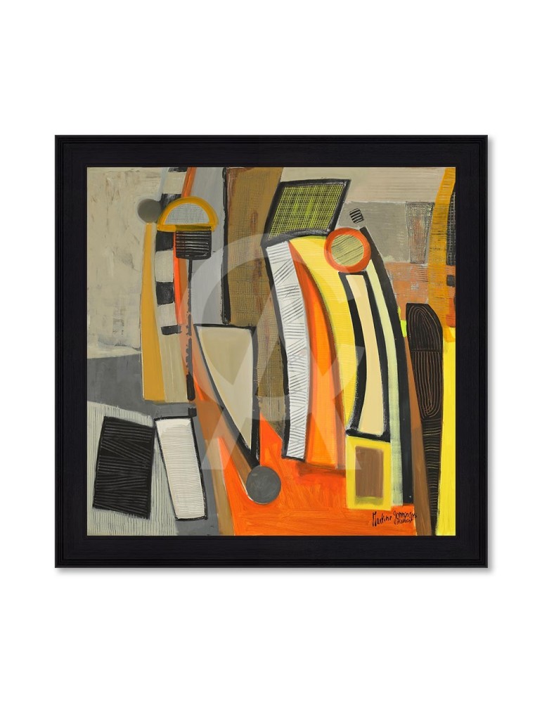 Abstrait orange et noir 1 – Martine Gonnin