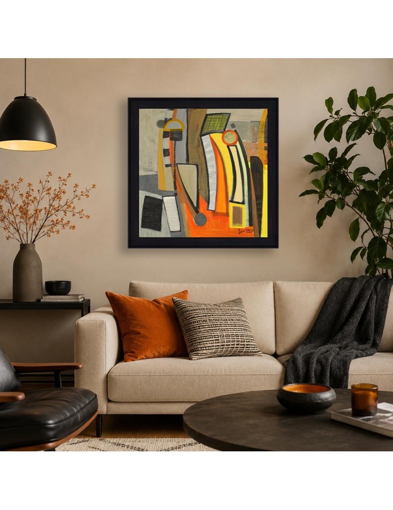 Abstrait orange et noir 1 – Martine Gonnin
