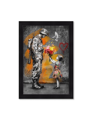 Le soldat et la petite fille avec les fleurs - Romaric