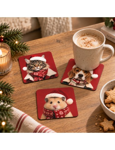 Lot de 6 sous-verres - Orya - collection Noël 2