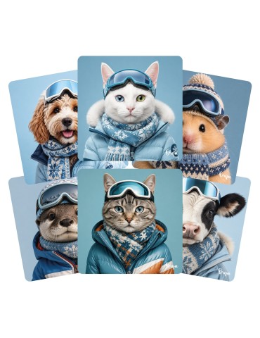 Lot de 6 sous-verres - Orya - collection Ski