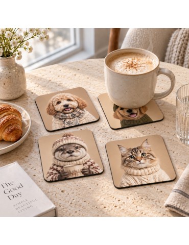 Lot de 6 sous-verres - Orya - collection Maille 2