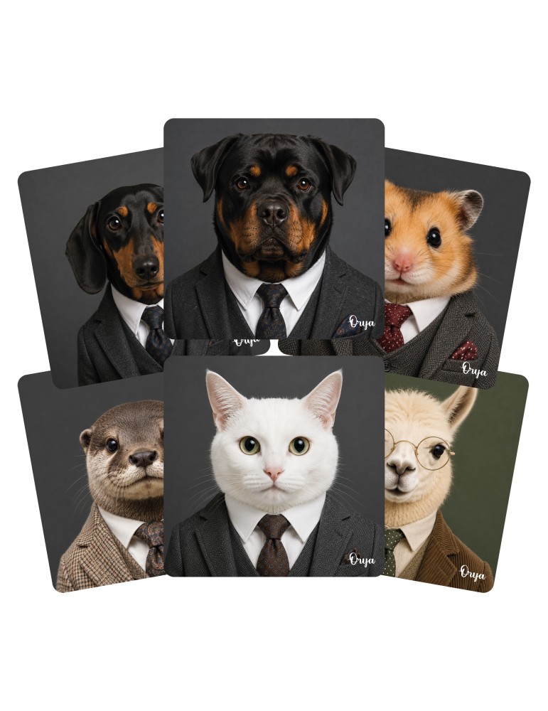 Lot de 6 sous-verres - Orya - collection Cravates / Gentleman