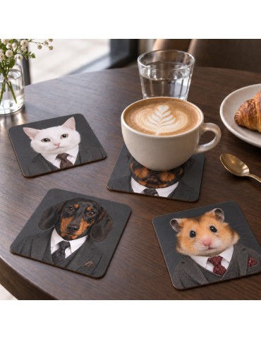 Lot de 6 sous-verres - Orya - collection Cravates / Gentleman 2