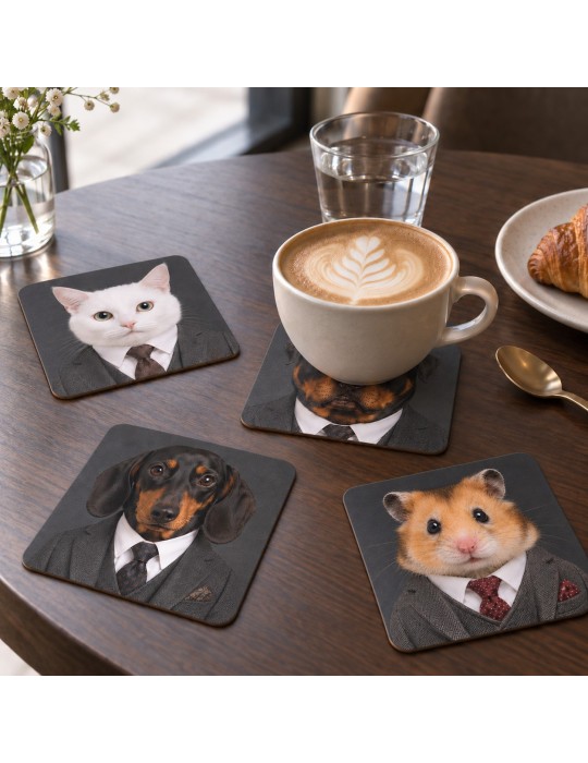 Lot de 6 sous-verres - Orya - collection Cravates / Gentleman