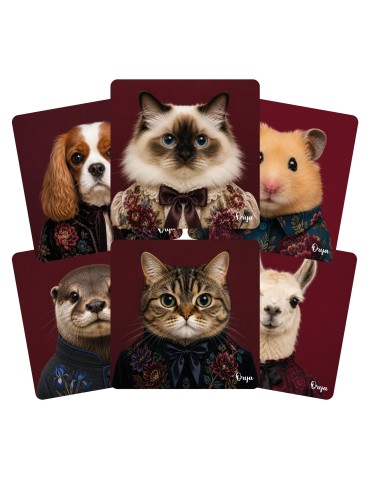 Lot de 6 sous-verres - Orya - collection Floral Sombre