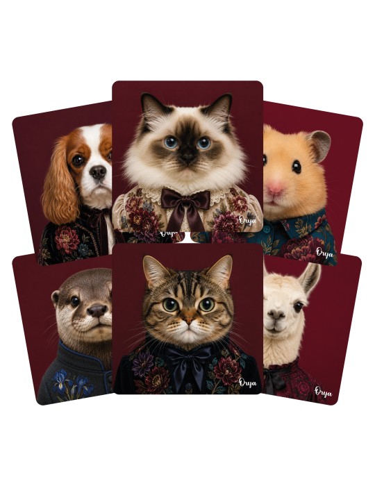 Lot de 6 sous-verres - Orya - collection Floral Sombre
