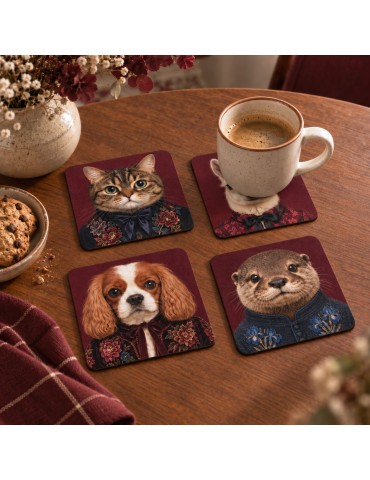 Lot de 6 sous-verres - Orya - collection Floral Sombre 2