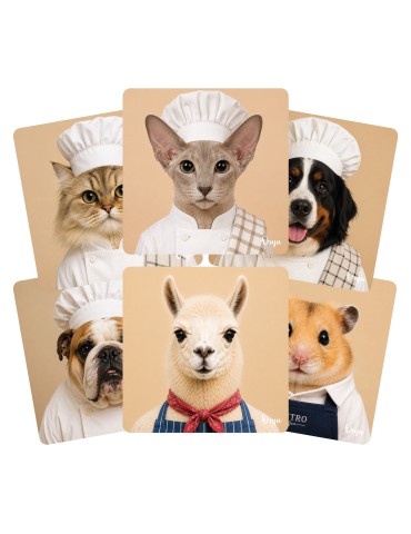 Lot de 6 sous-verres - Orya - collection Cuisine / Art Culinaire