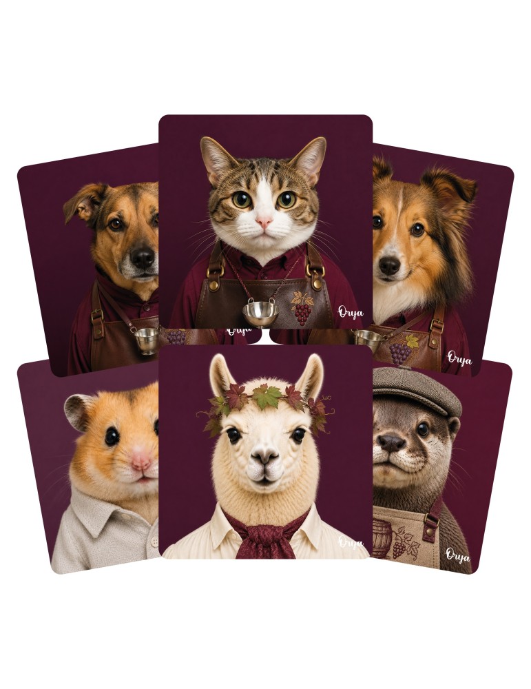 Lot de 6 sous-verres - Orya - collection Vignoble
