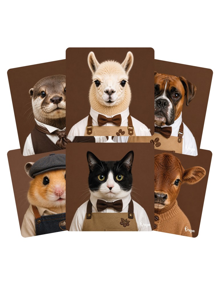 Lot de 6 sous-verres - Orya - collection Café