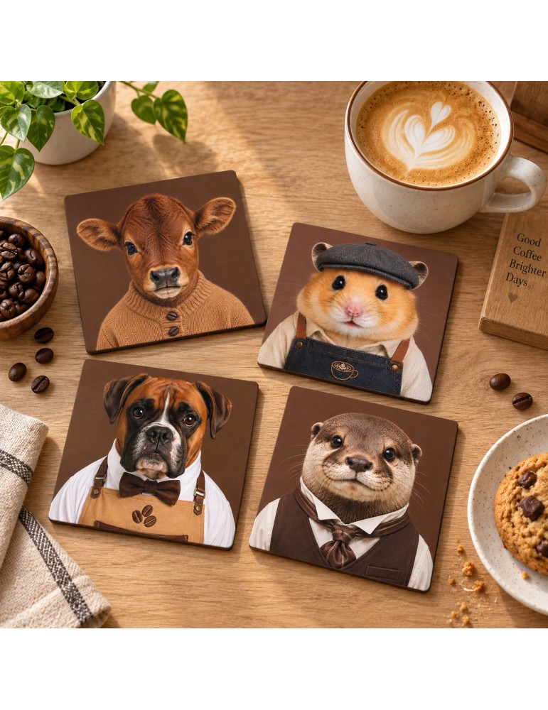 Lot de 6 sous-verres - Orya - collection Café
