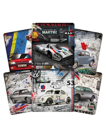 Lot de 6 sous-verres - Rubix - collection Retro Racing