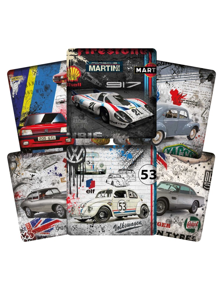 Lot de 6 sous-verres - Rubix - collection Retro Racing