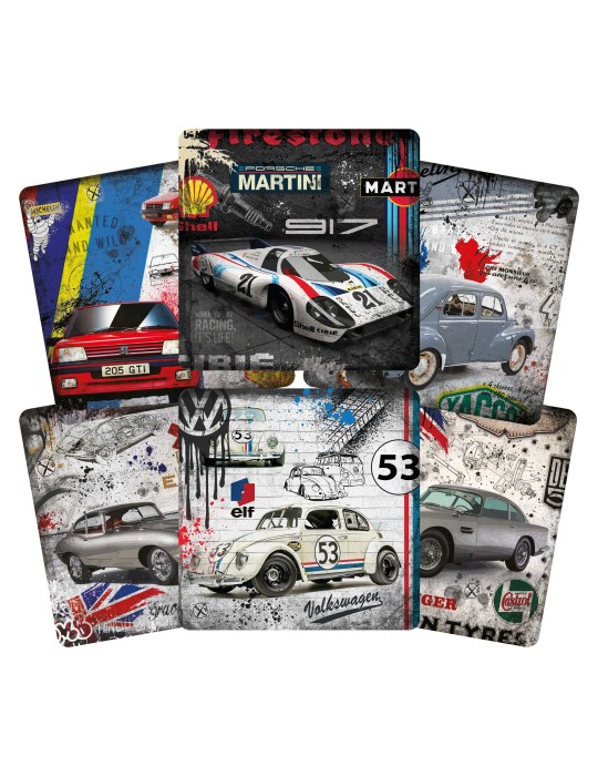 Lot de 6 sous-verres - Rubix - collection Retro Racing