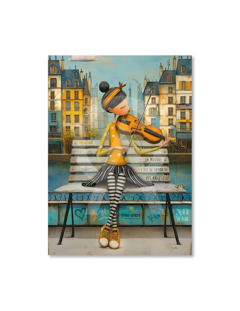 La violoniste sur le banc