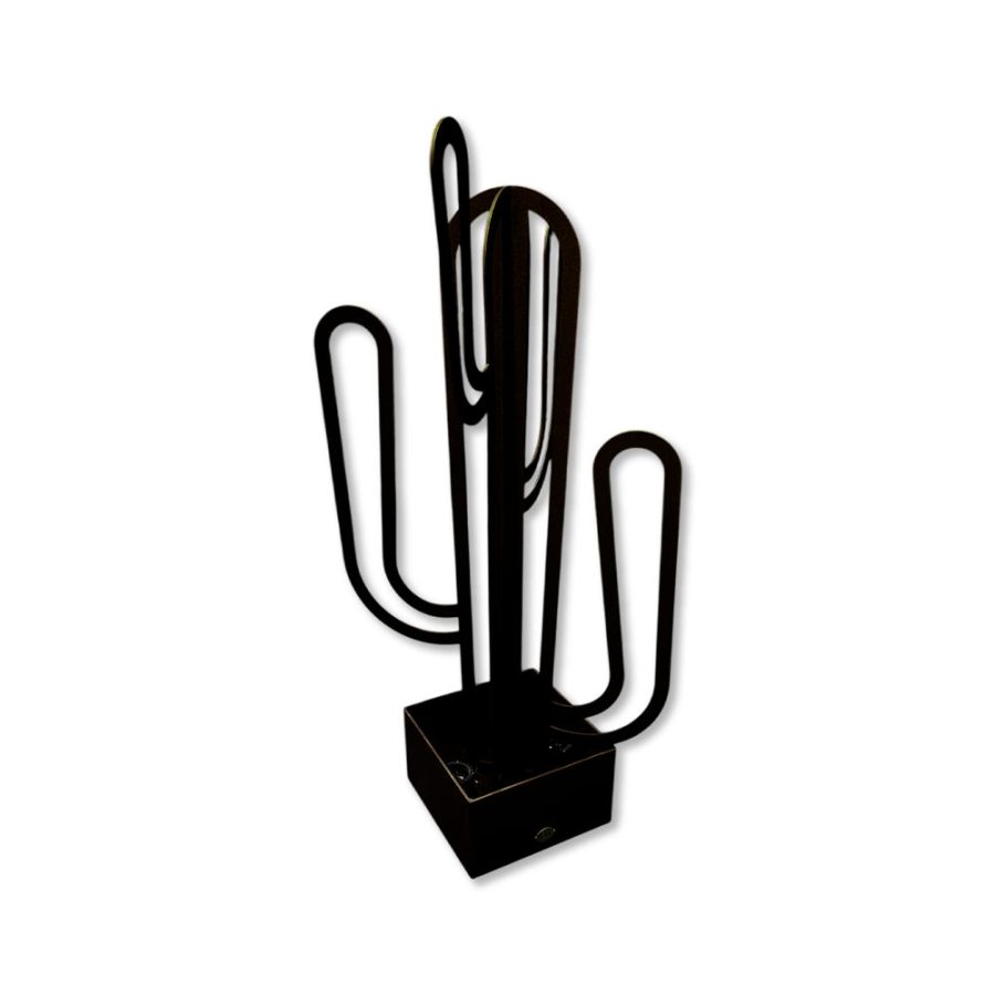 Sculpture métal avec LED - Cactus ouvert